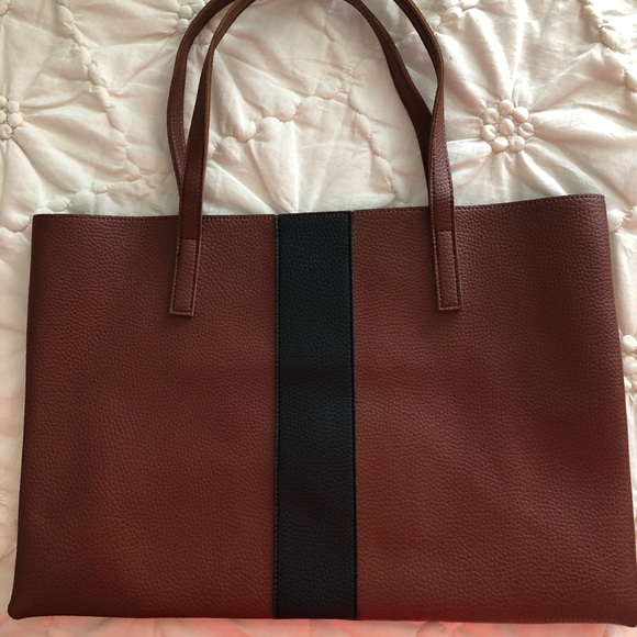 Vince Camuto Career Brown Vegan Leather Tote - Picture 1 of 8